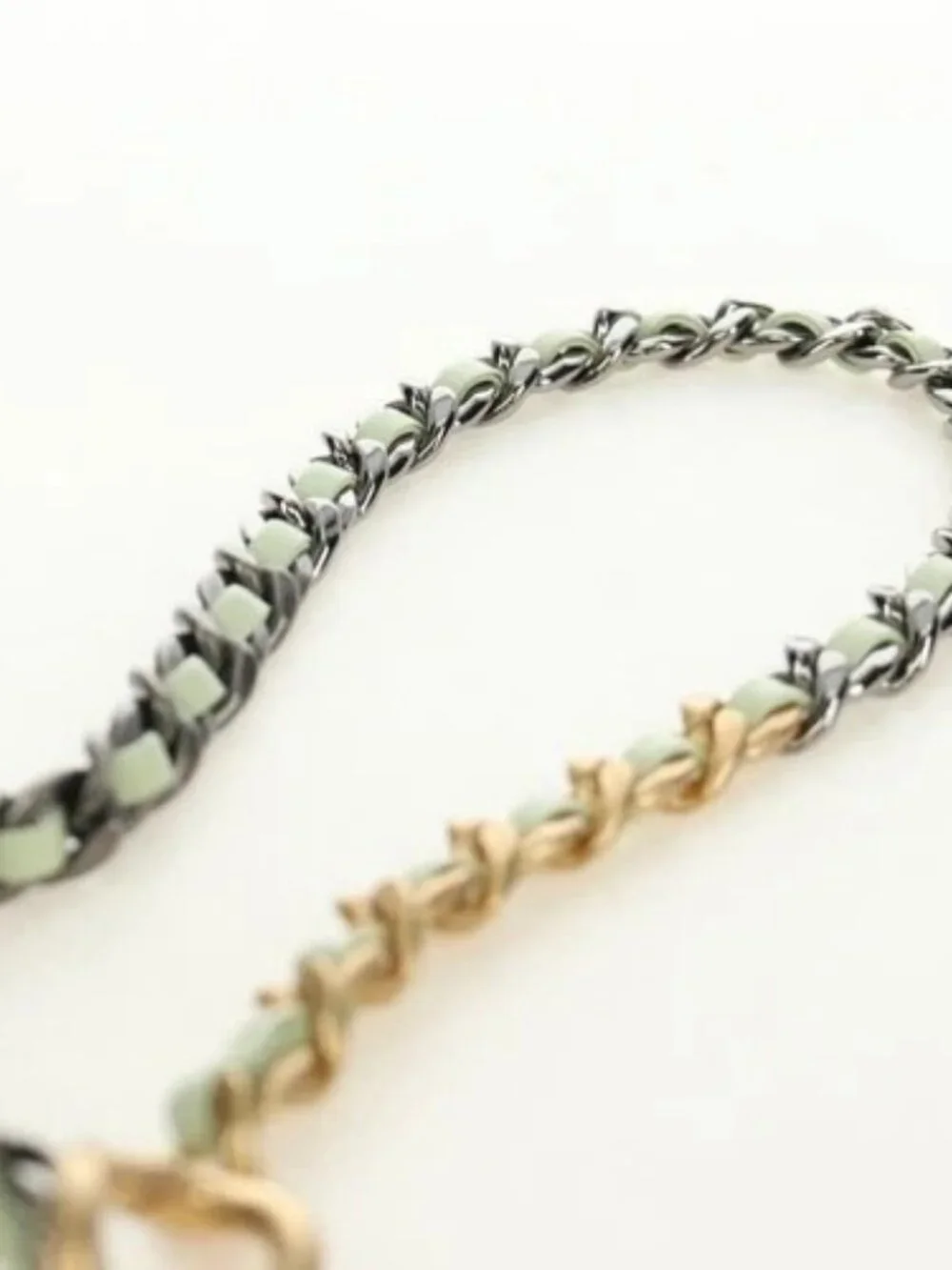 CHANEL Matelasse 19 Chain Bag Lamb Skin Gold Light green CC Auth 188887SAM